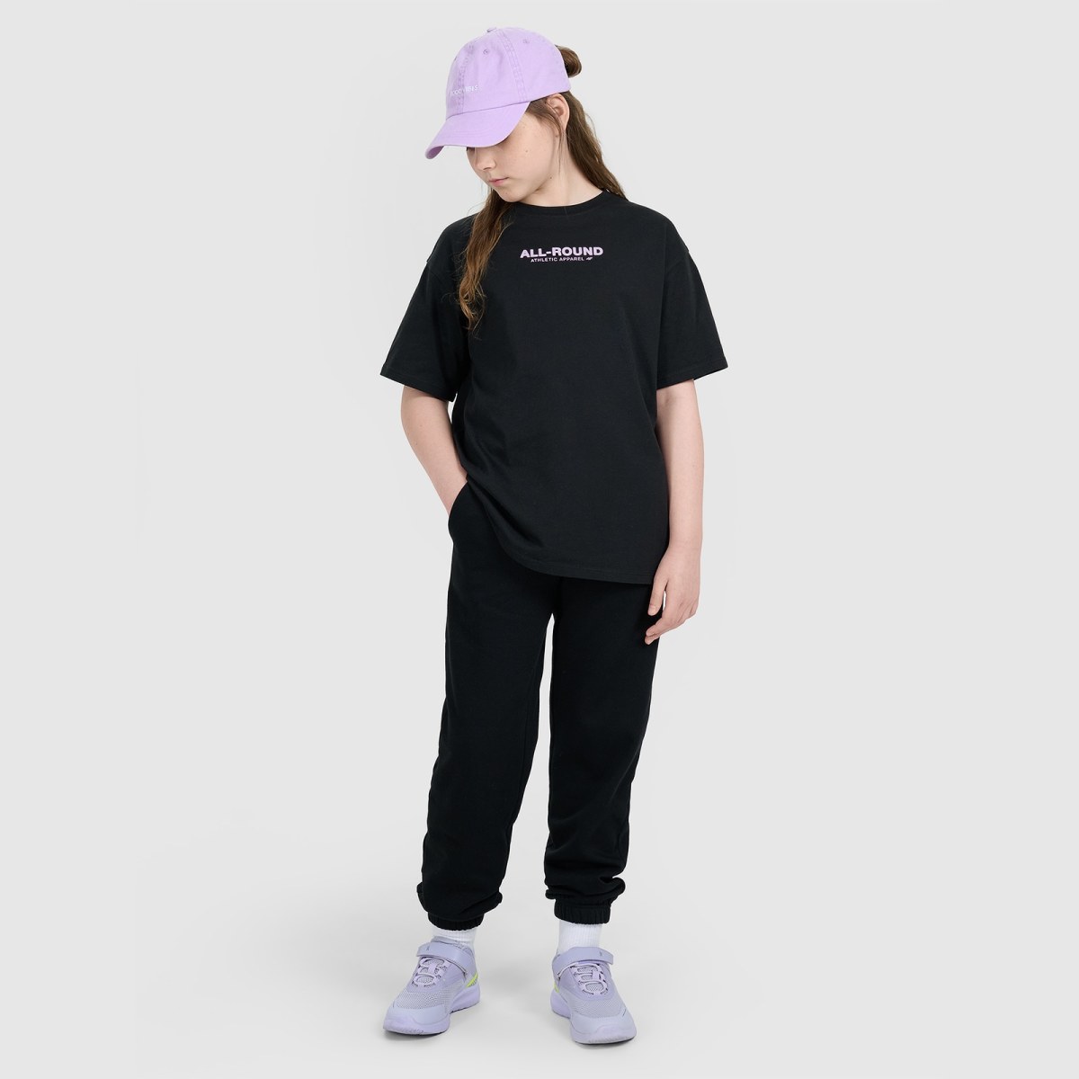 T-shirt oversize s potlačou dievčenský - čierny · záber 2