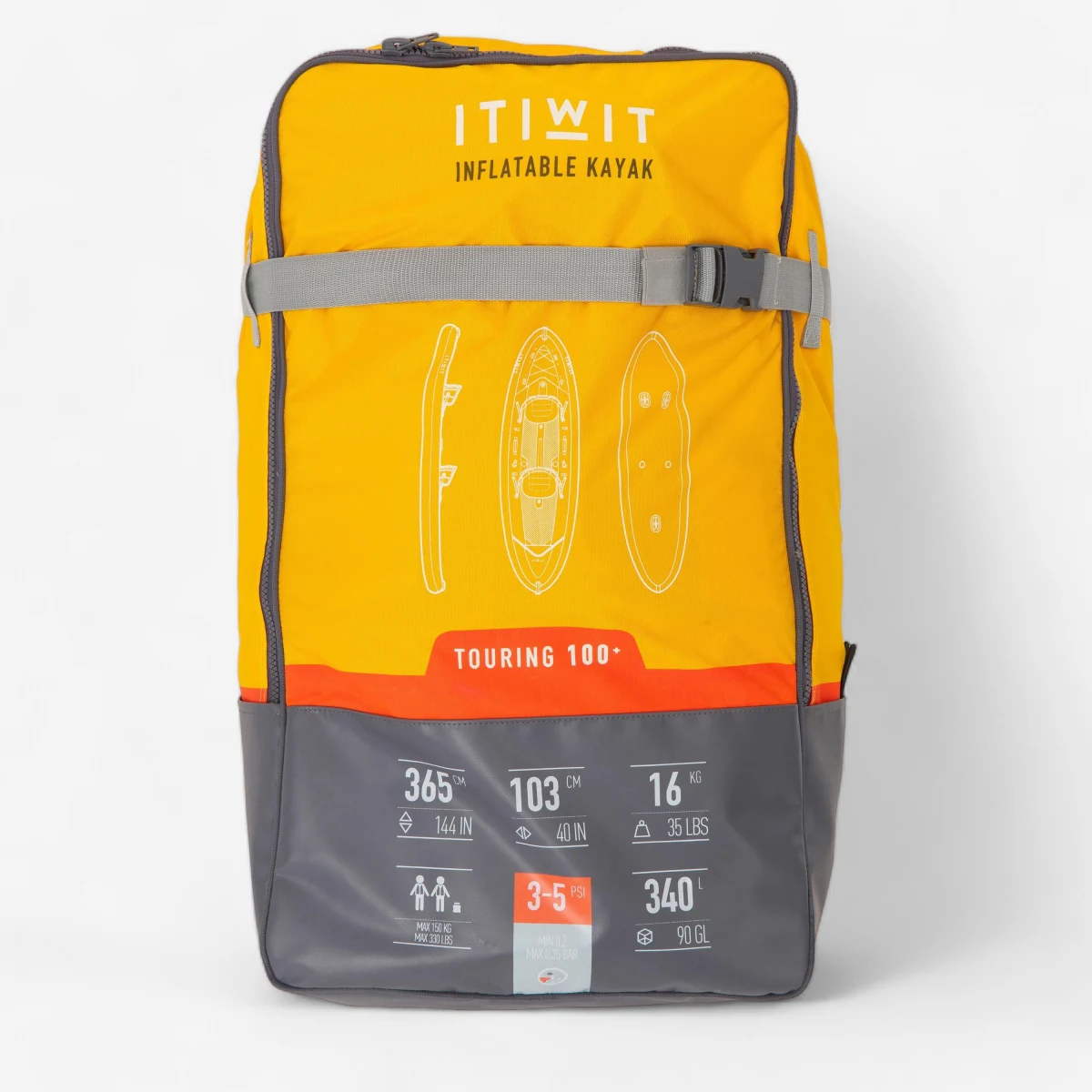 DECATHLON Batoh na prenos nafukovacieho 2-miestneho kajaka X100 bez · záber 1