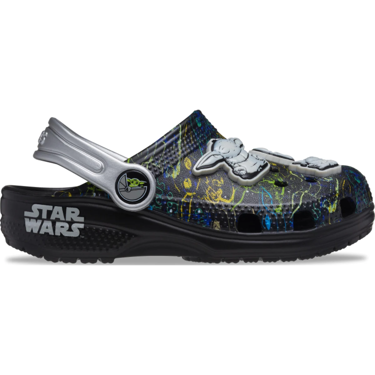 Fiú kroksik (szabadidőcipő) CROCS Classic Grogu Clog K black · záber 2