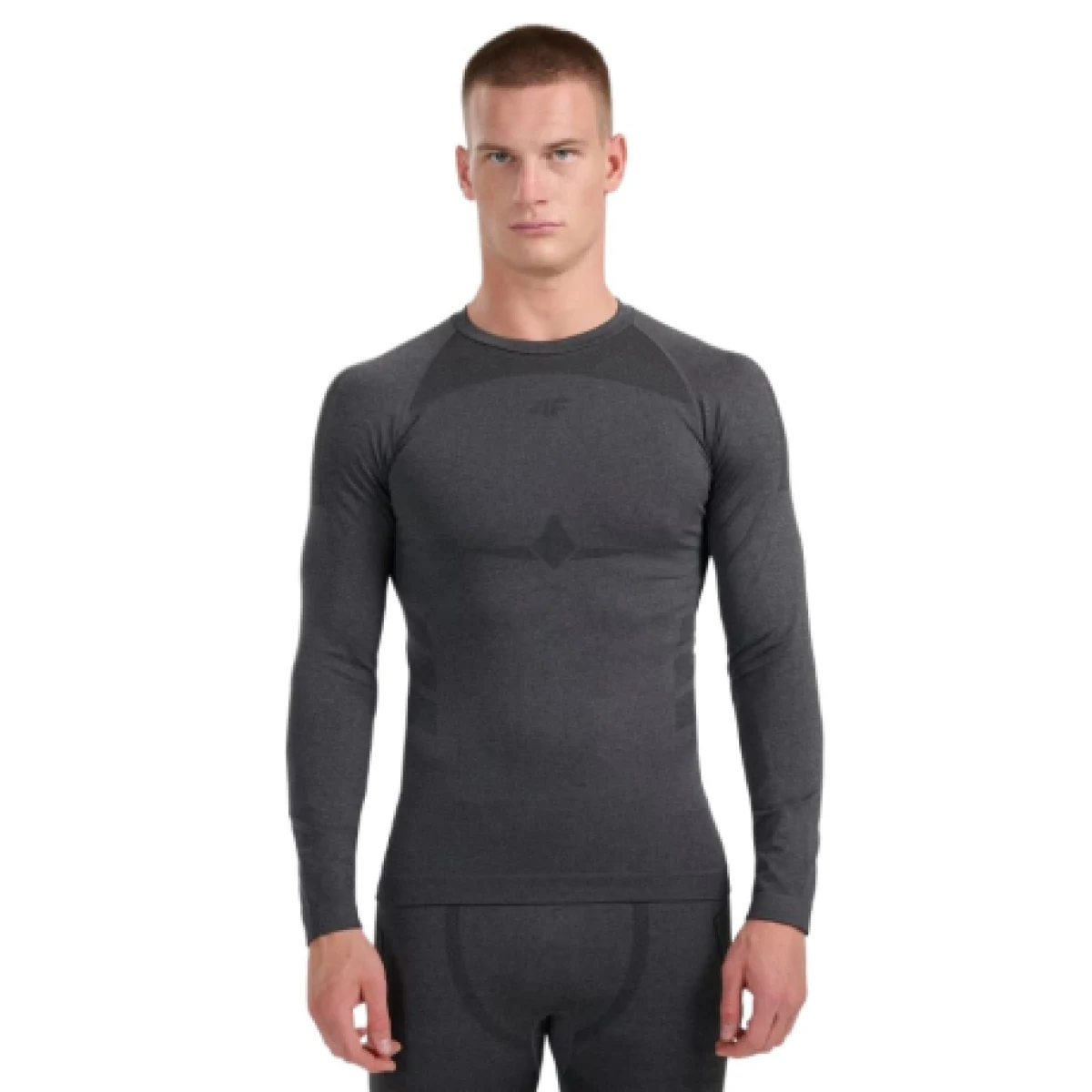 Pánské termo tričko s dlouhým rukávem 4F SEAMLESS UNDERWEAR M237-WAW25USEAM237-21M-BLACK MELANGE · záber 1