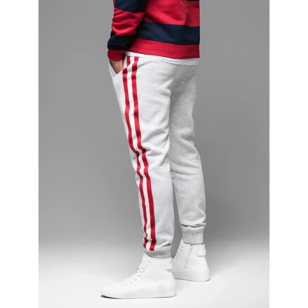 Pánske tepláky OMBRE Pants OM-PASK-0258 V-1ight greyelange · záber 5