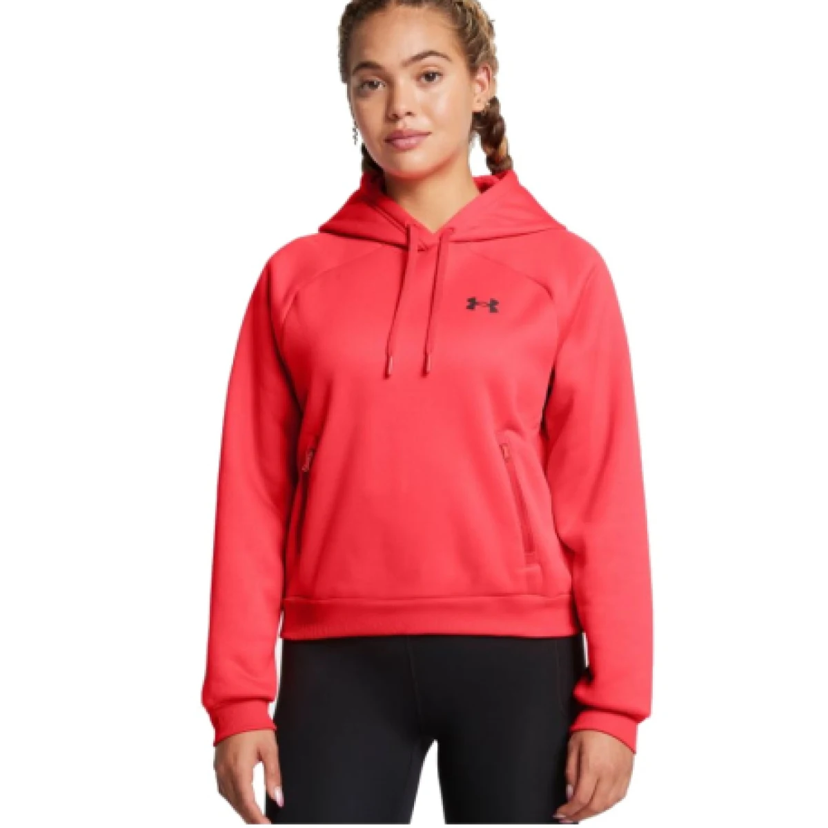 Dámská zateplená mikina s kapucí UNDER ARMOUR UA Armour Flc Pro Hdy-RED · záber 1