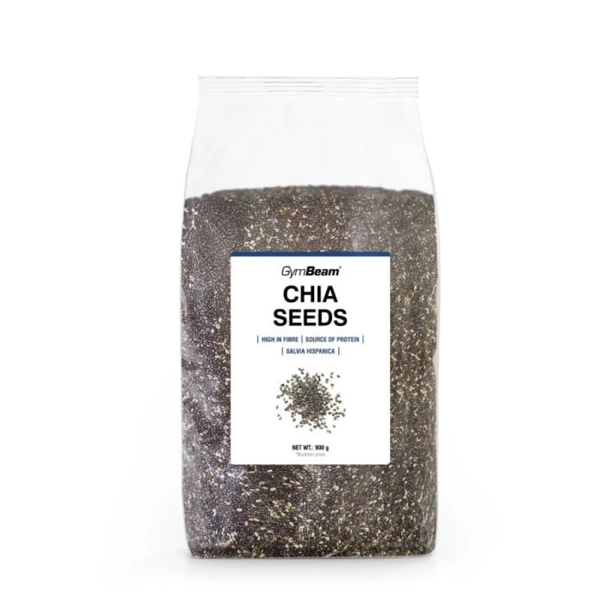 GymBeam Chia semienka bez príchute - Príchuť: Bez príchute | Hmotnosť balenia: 900 g | Dĺžka: 16 | Hmotnosť: 0,9 kg | Balenie: 8 · záber 1