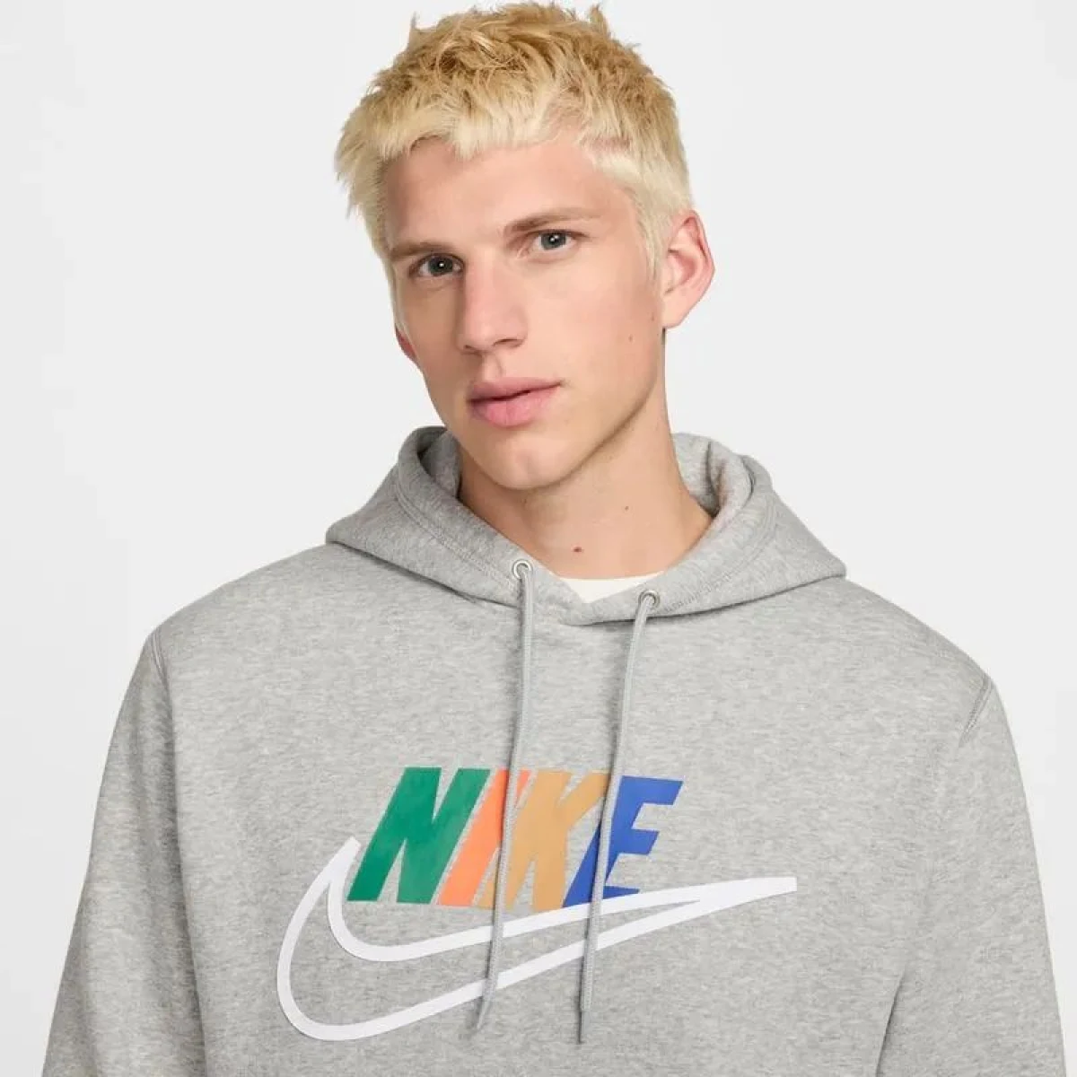Pánská mikina s kapucí NIKE M NK CLUB BB HDY FUTURA BLOCK-063 DK GREY HEATHER SMOKE GRY · záber 2