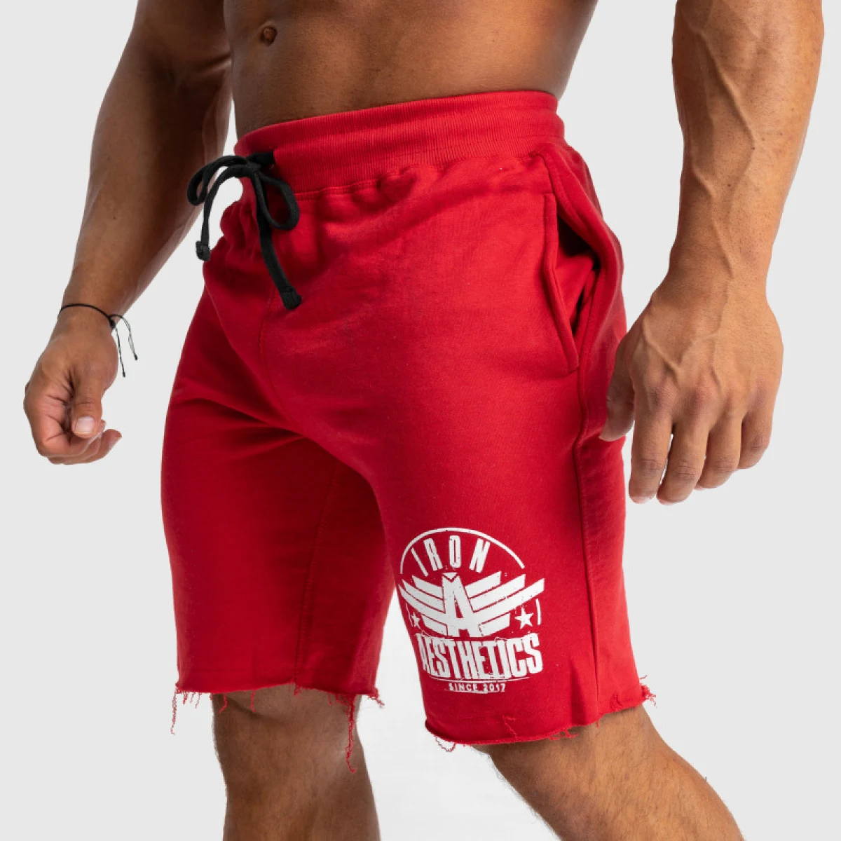 Pánske teplákové kraťasy Iron Aesthetics Force, červené · záber 3