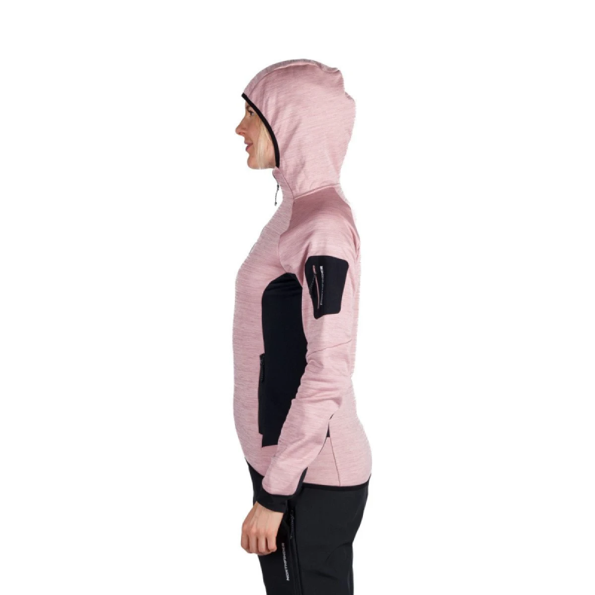 Dámská turistická mikina se zipem NORTHFINDER COLEEN-521roseblack · záber 2