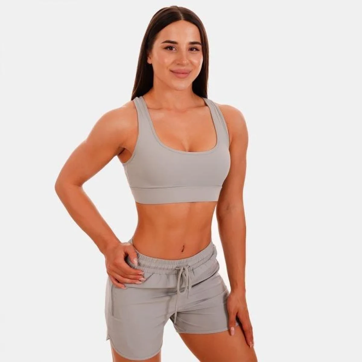 GymBeam Sportovní podprsenka Mesh Panel grey - Velikost: XS | Barva: sivá | Hmotnost: 0,14 kg | Balení: 100 · záber 5