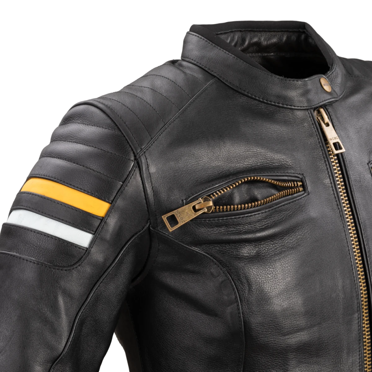 Dámska kožená moto bunda W-TEC Stripe Lady Farba čierna, · záber 5