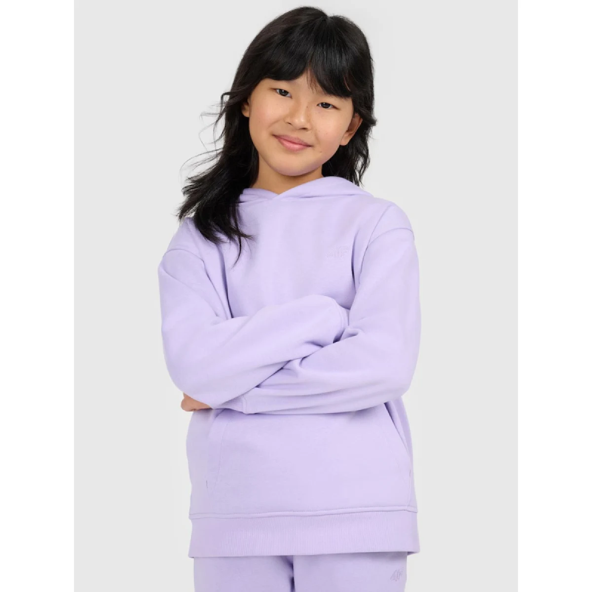 Dievčenská mikina s kapucňou 4F JUNIOR SWEATSHIRT F2323-51S-VIOLET · záber 2
