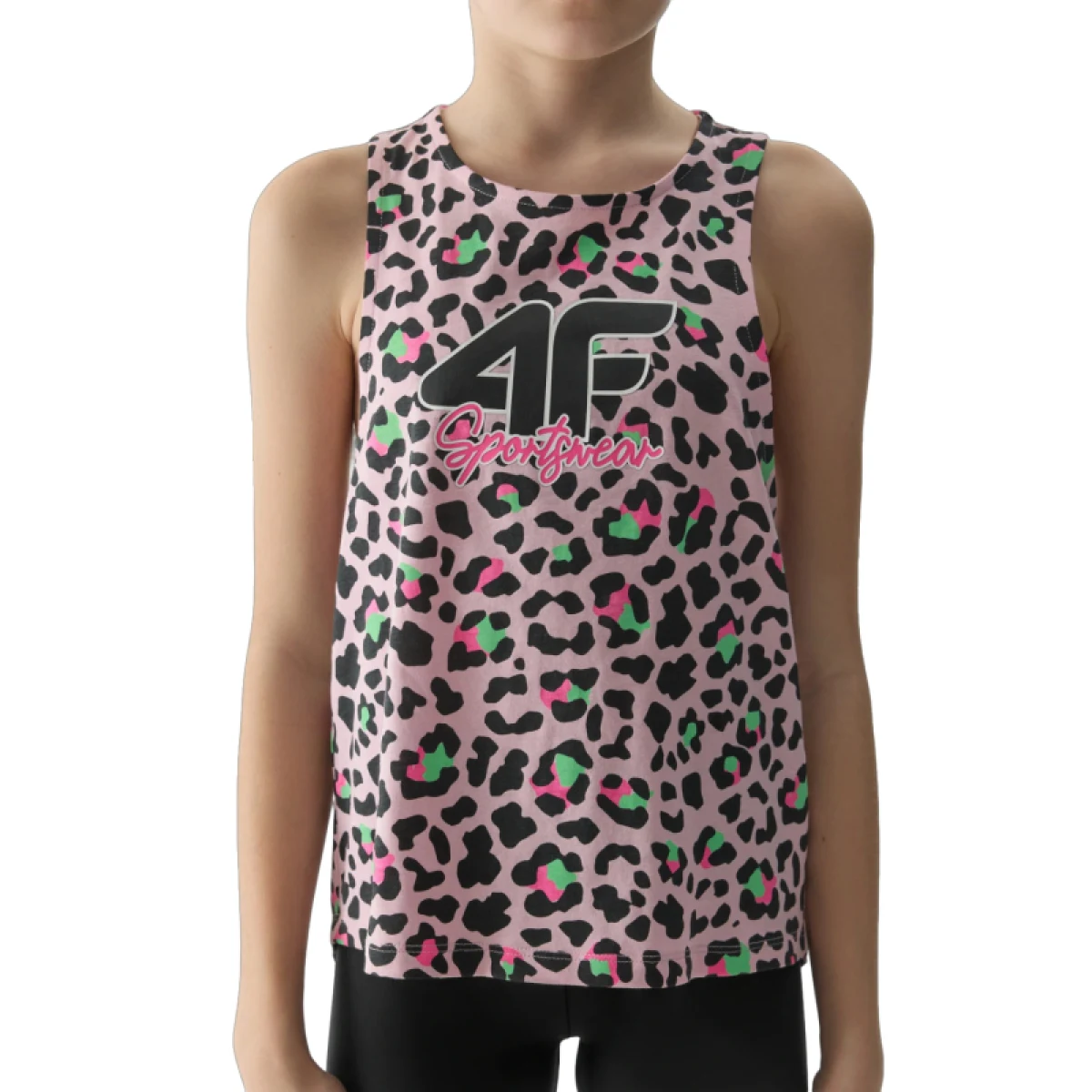 Dívčí tílko 4F JUNIOR TSHIRT-4FJWSS24TTSHF1141-56A-LIGHT PINK ALLOVER · záber 3