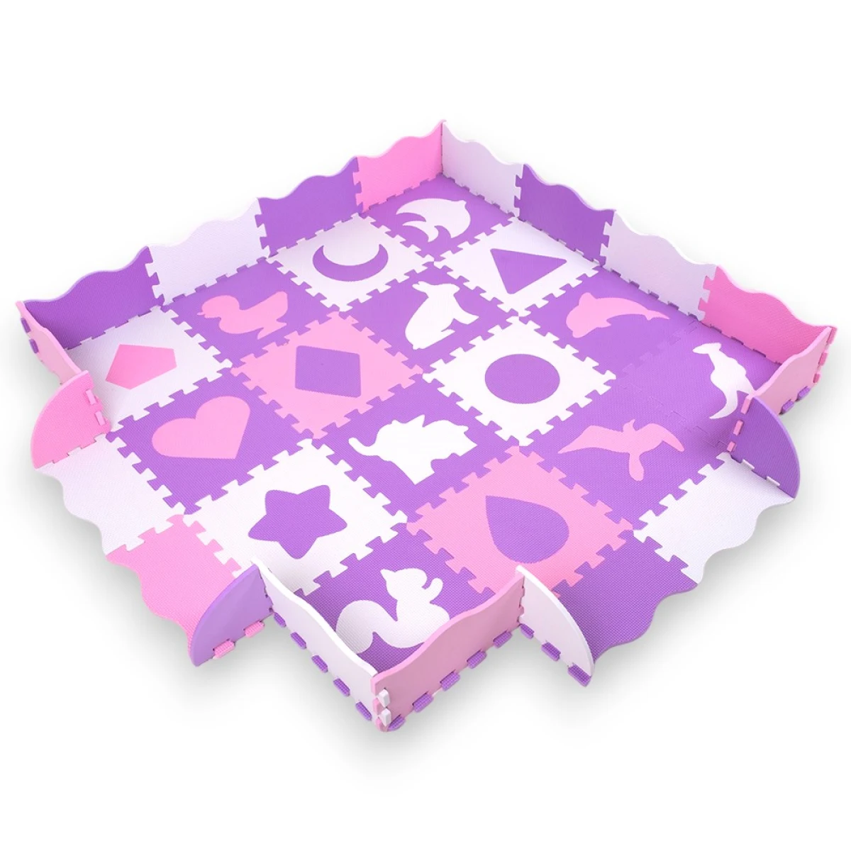 Penové puzzle s ohrádkou inSPORTline Burgino 30,5x30,5x1 cm, 36ks · záber 1
