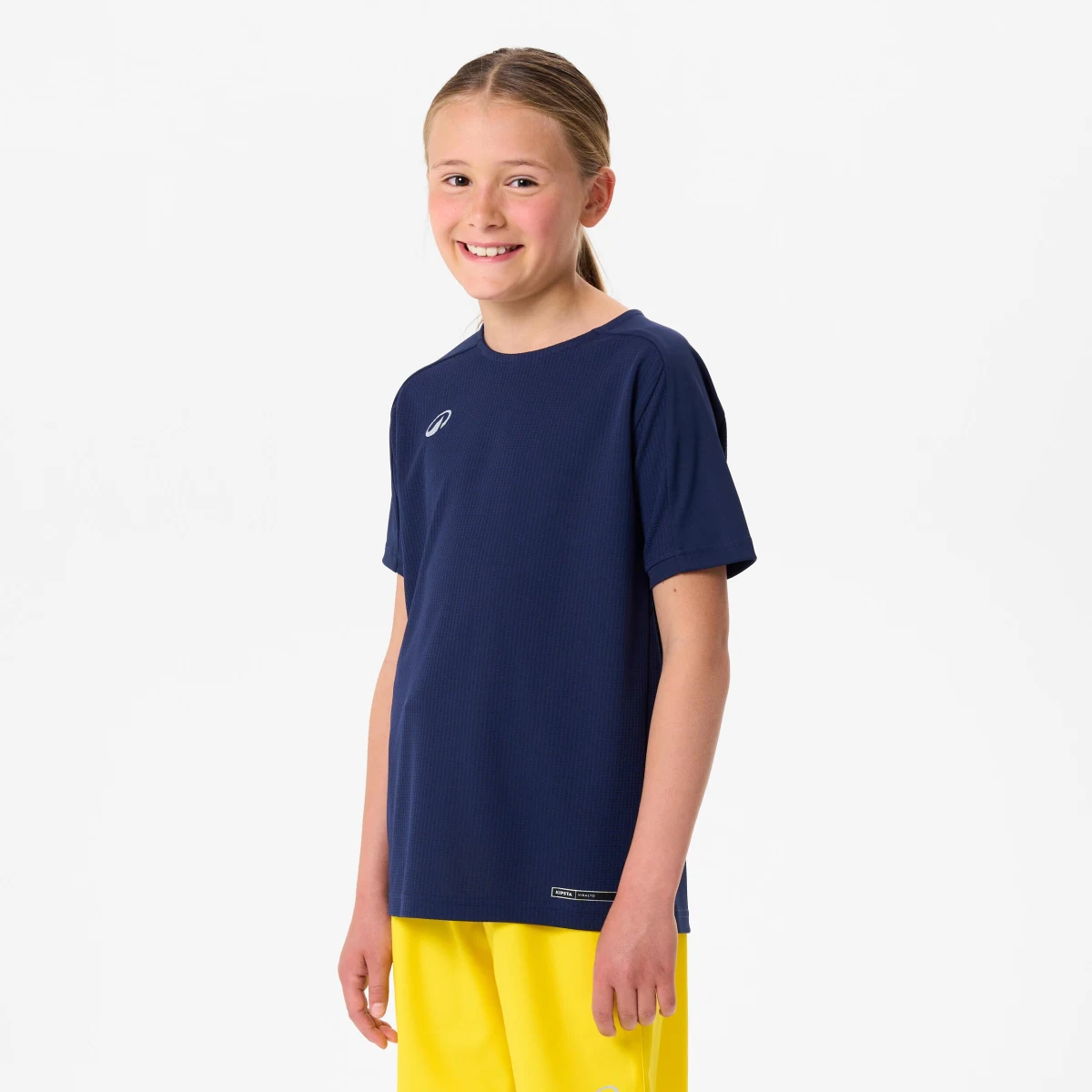 KIPSTA Detský futbalový dres s krátkym rukávom VIRALTO CLUB námornícky modrý 10-11 r (141-150 cm) · záber 1