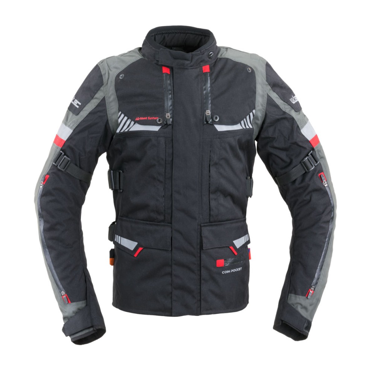 Touringová moto bunda W-TEC Excellenta Evo - Veľkosť: 5XL | Farba: Sivá · záber 1