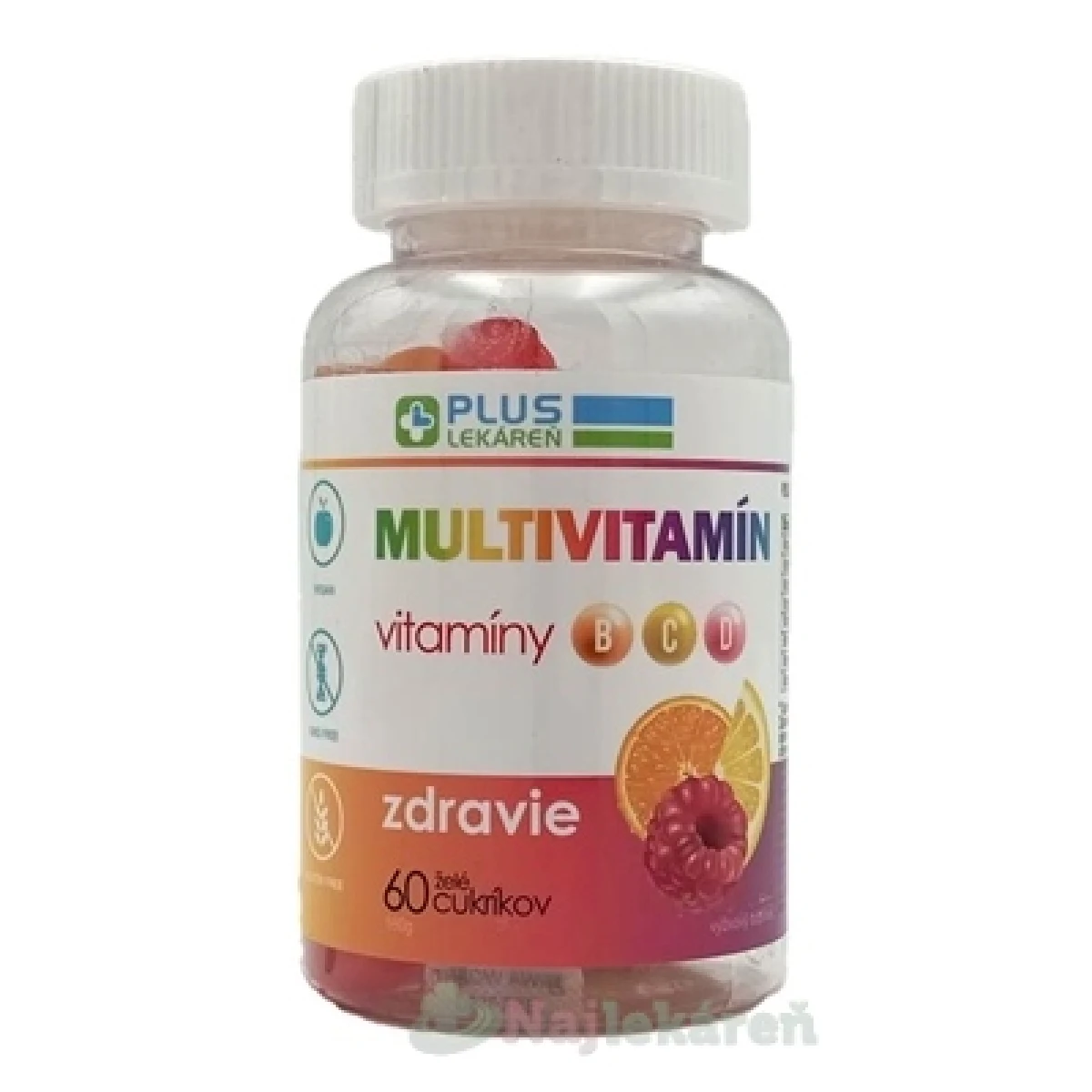 PLUS LEKÁREŇ Multivitamín želé cukríky, ovocná príchuť 60ks · záber 1
