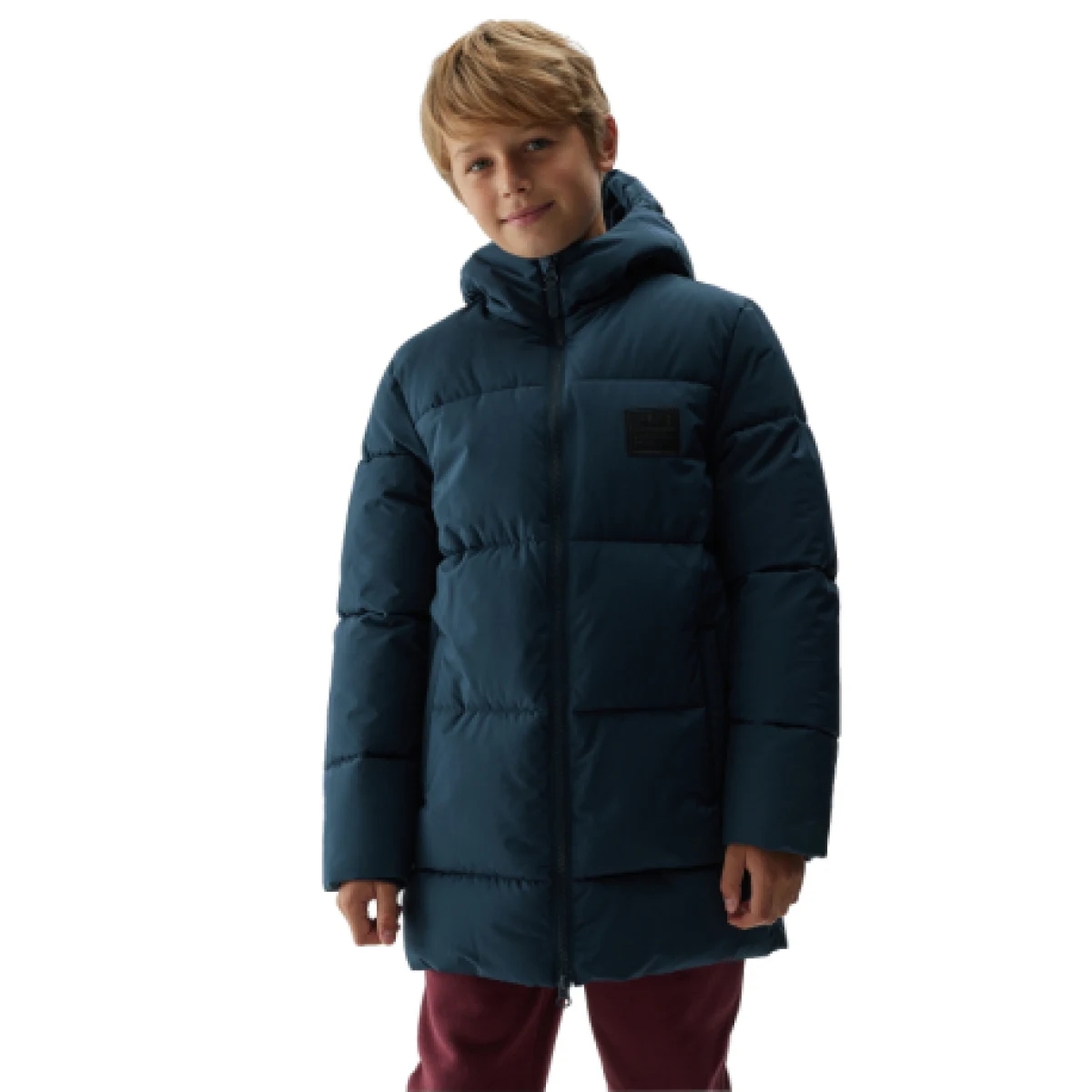 Chlapecká bunda 4F JUNIOR DOWN JACKET-JAW23TDJAM275-31S-NAVY · záber 1