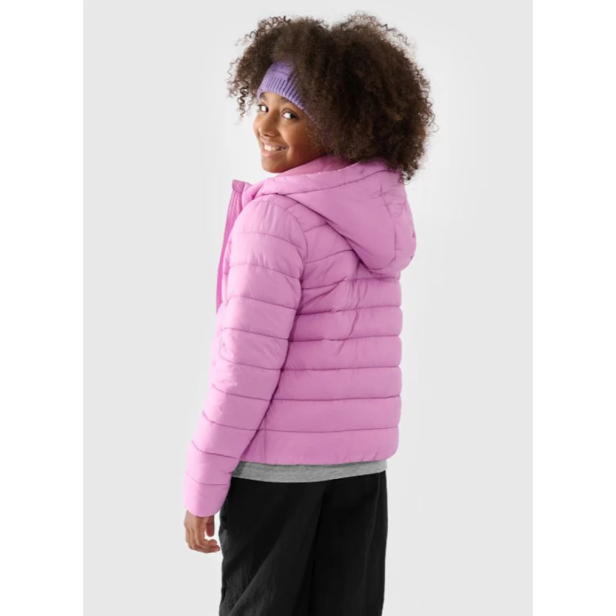 Dívčí bunda 4F JUNIOR DOWN JACKET-JWAW24TDJAF449-54S-PINK · záber 4