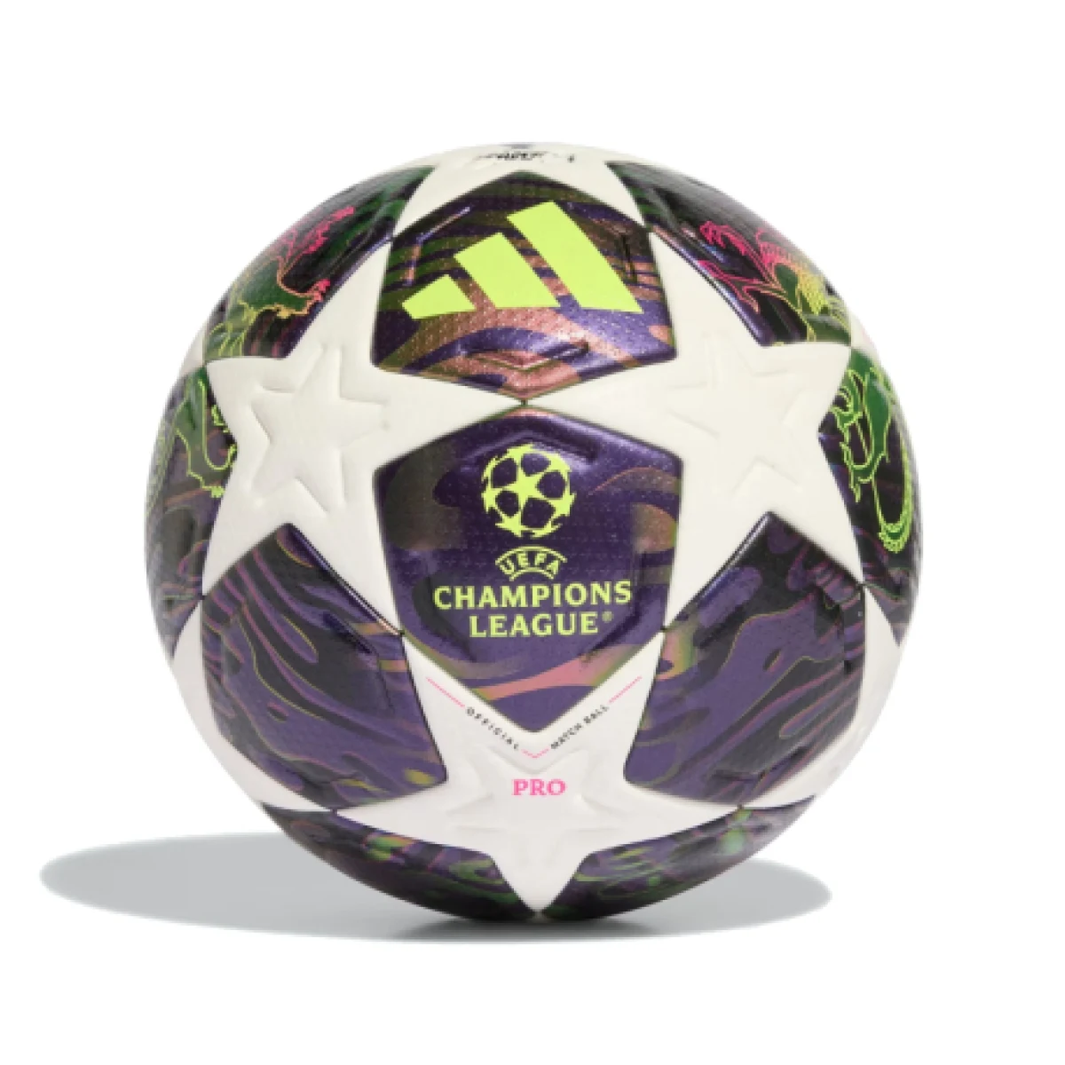 Futbalová lopta ADIDAS UCL PRO F DPURPL WHITE SYELLO · záber 1