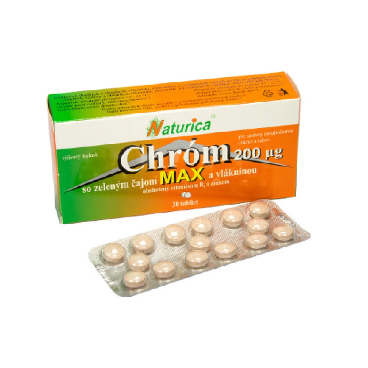 NATURICA Chróm max so zeleným čajom a vlákninou 30 tabliet · záber 1