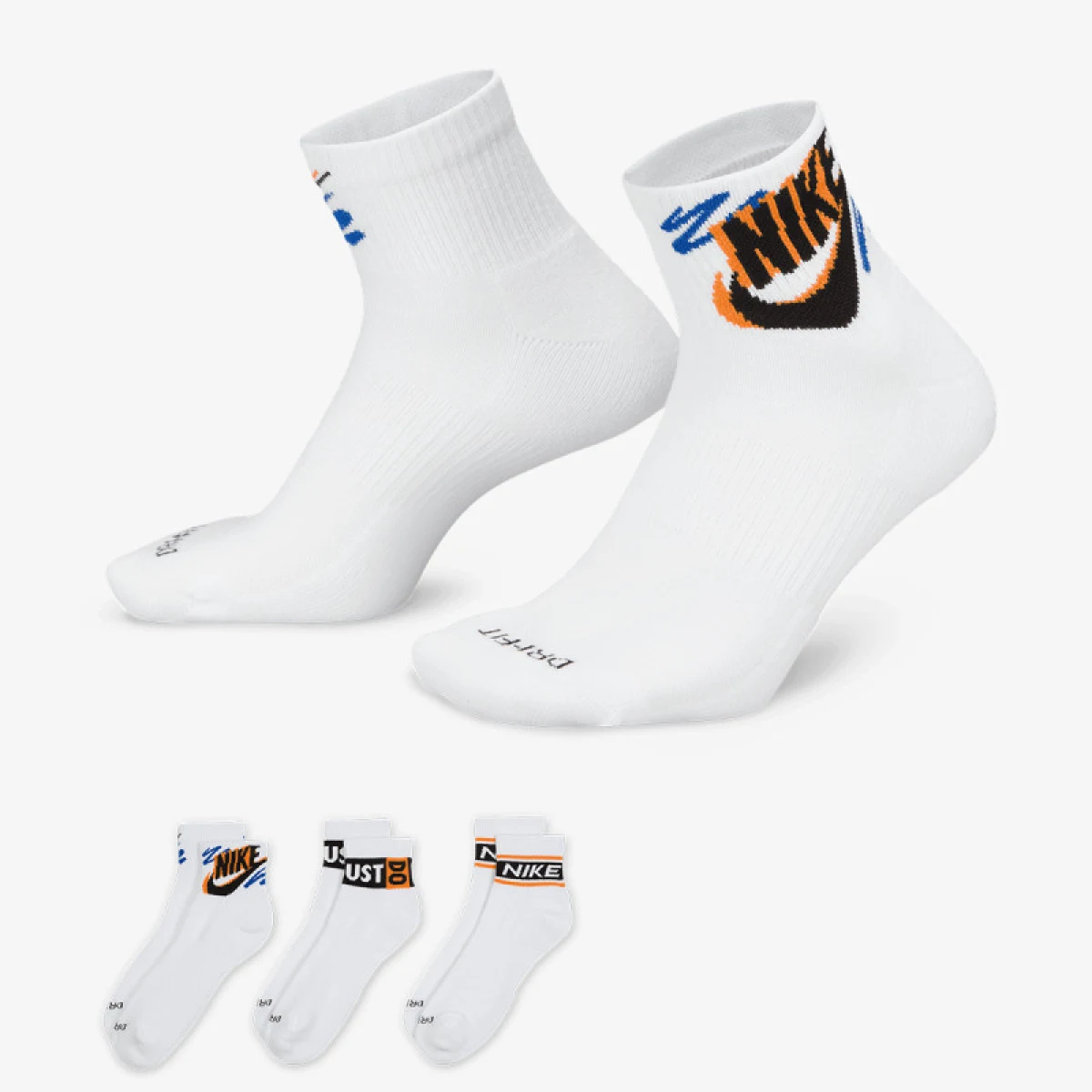 Ponožky NIKE 3 PACK-U NK ED PLS ANKLE 3P SPORT 144 WHITE · záber 2