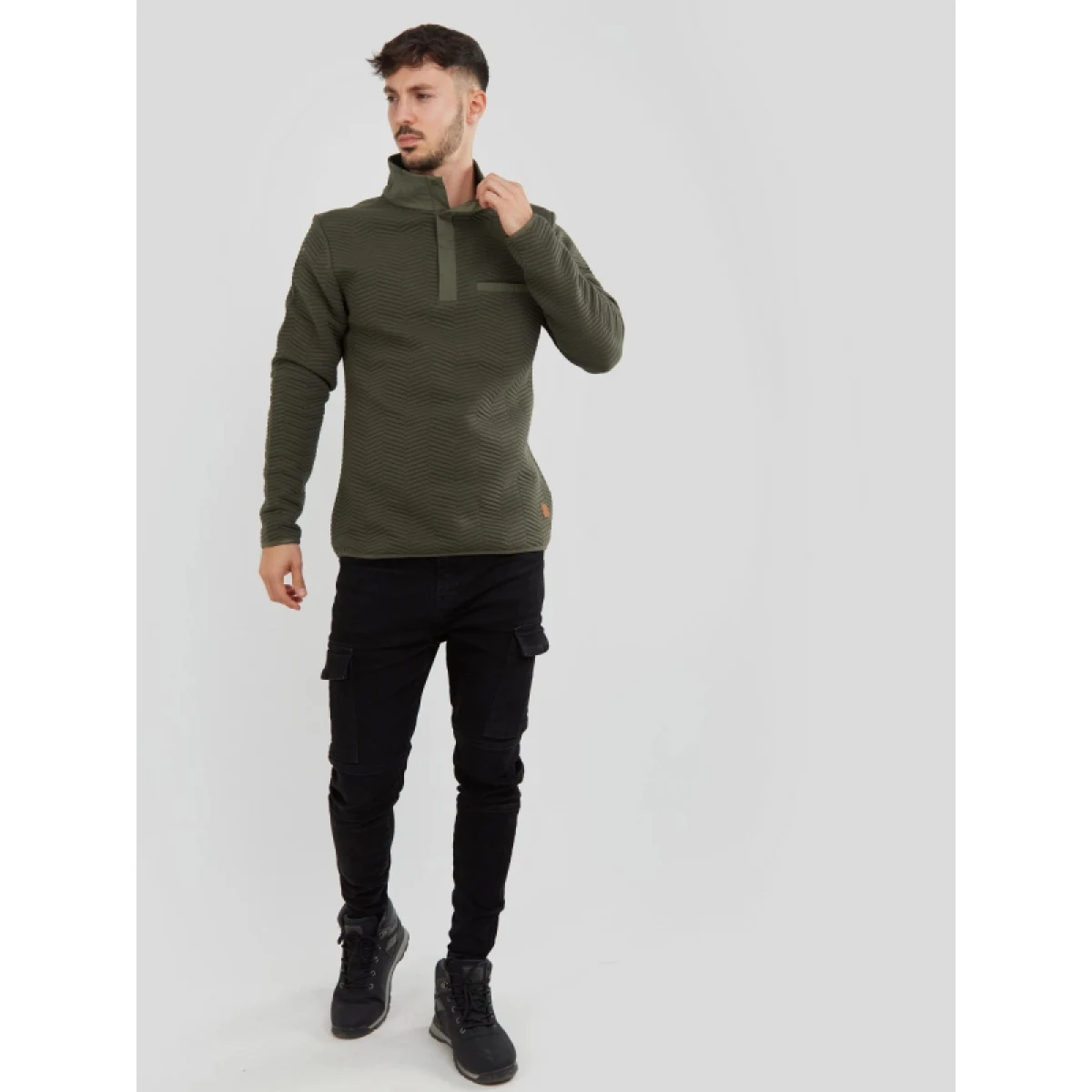 Pánská mikina FUNDANGO Vertigo Sweatshirt-590-oliv · záber 3