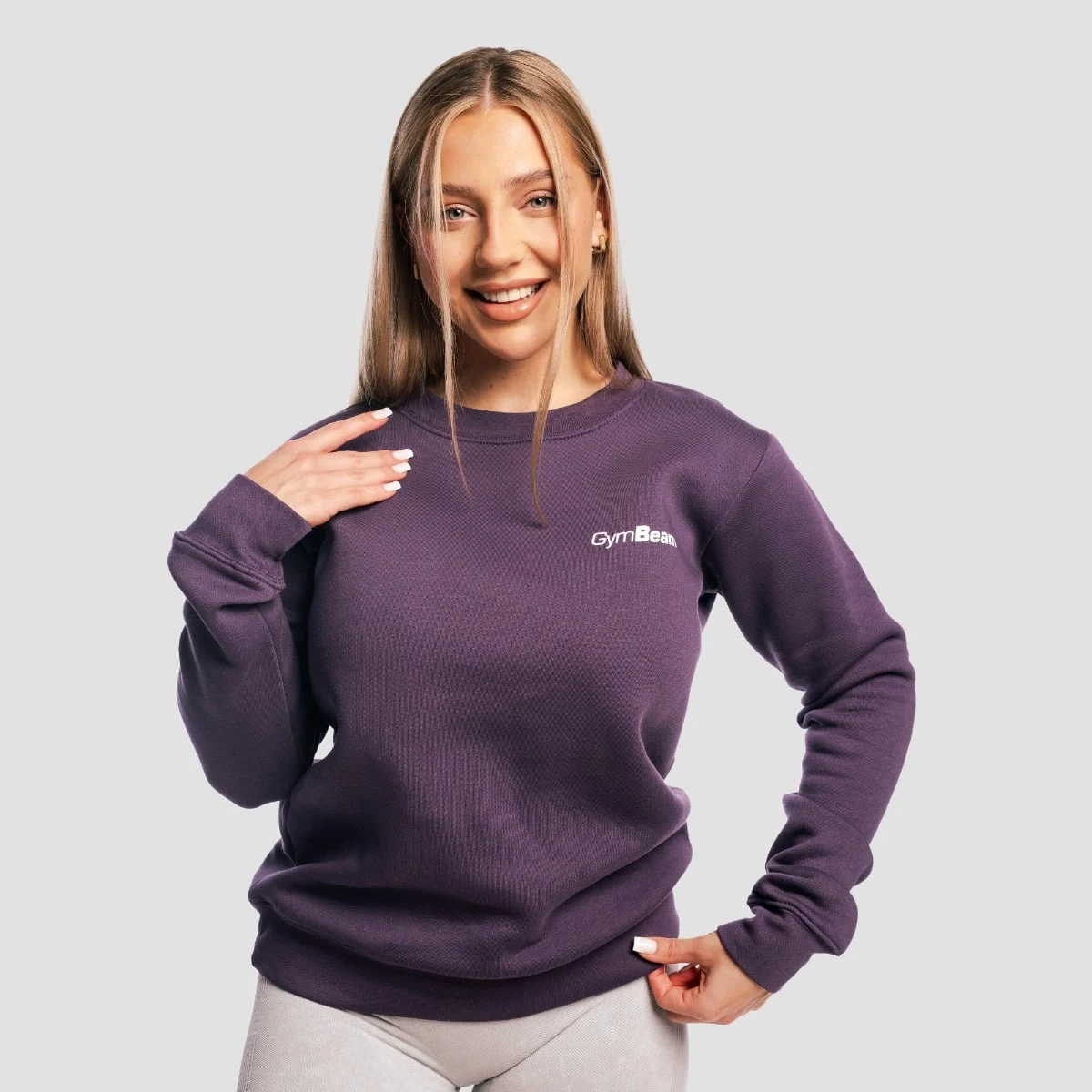 Gymbeam Women‘s Basic Jumper Obsidian - Veličina: XS | Boja: Purpurna | Težina: 0,354 g | Pakiranje: 25 · záber 1