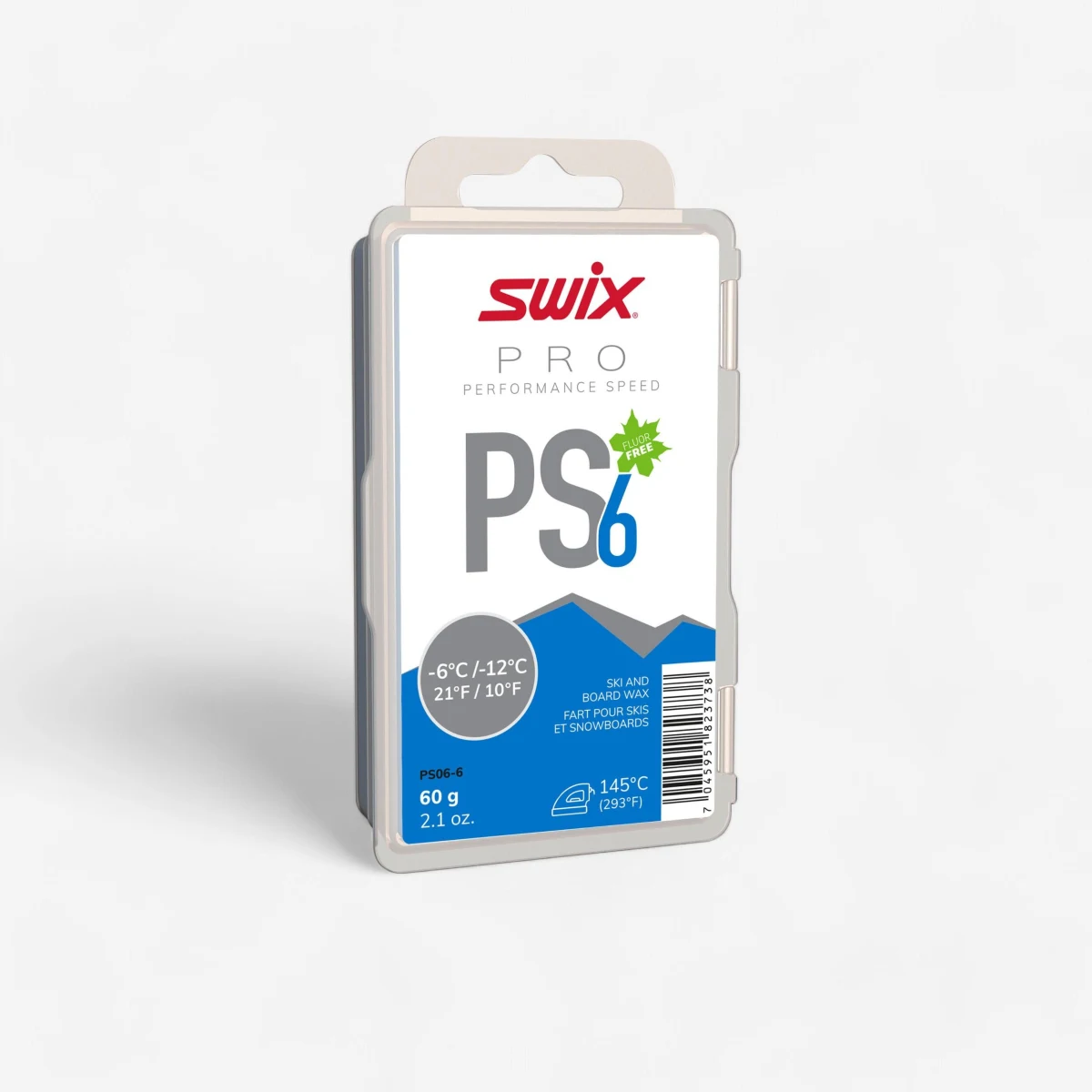 SWIX Sklzový vosk na bežecké lyže PS6 Modrý -6 °C/- 12 °C 60 g 60 g · záber 1