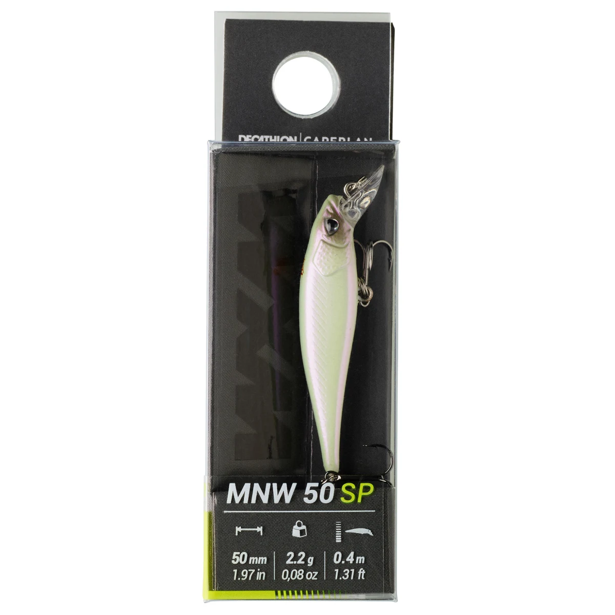 CAPERLAN Wobler Jerkbait Minnow WXM MNW 50 SP biely bez · záber 2