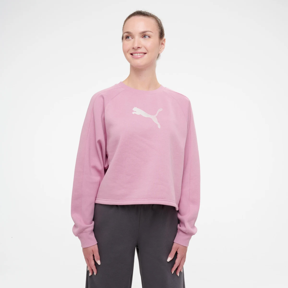 PUMA Puma dámska bavlnená crop mikina ružová XL · záber 1