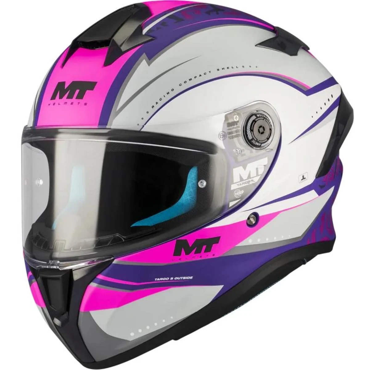 MT Helmets Targo S Outside C8 matná fialovo-šedo-růžová - Velikost: 53-54 | Barva: Fialová · záber 1