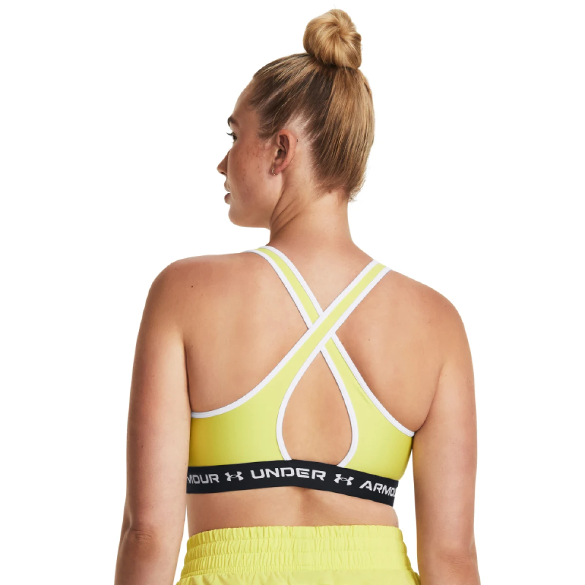 Dámská sportovní tréninková podprsenka UNDER ARMOUR UA Crossback Mid Bra-YLW · záber 4