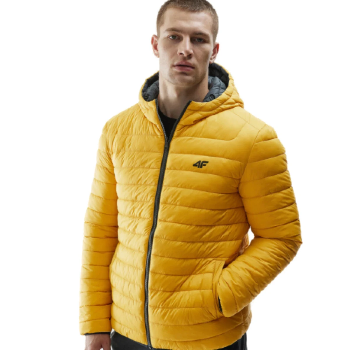 Pánská turistická bunda 4F DOWN JACKET-AW23TDJAM242-20S-DEEP BLACK · záber 1