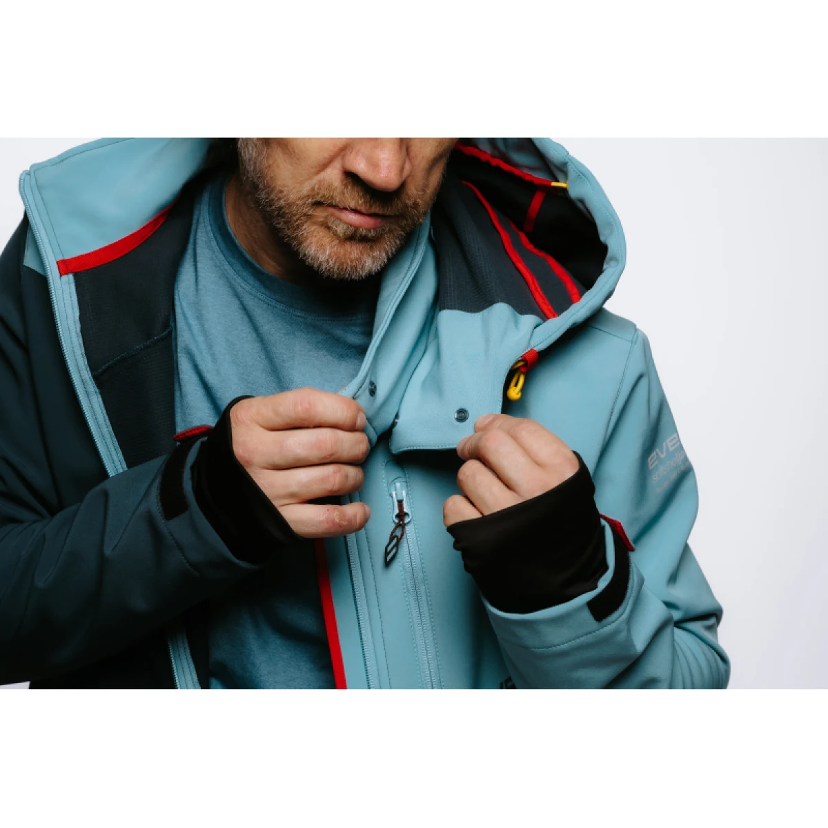 Pánska turistická softshellová bunda EVERETT ShellX jckt M blue · záber 9