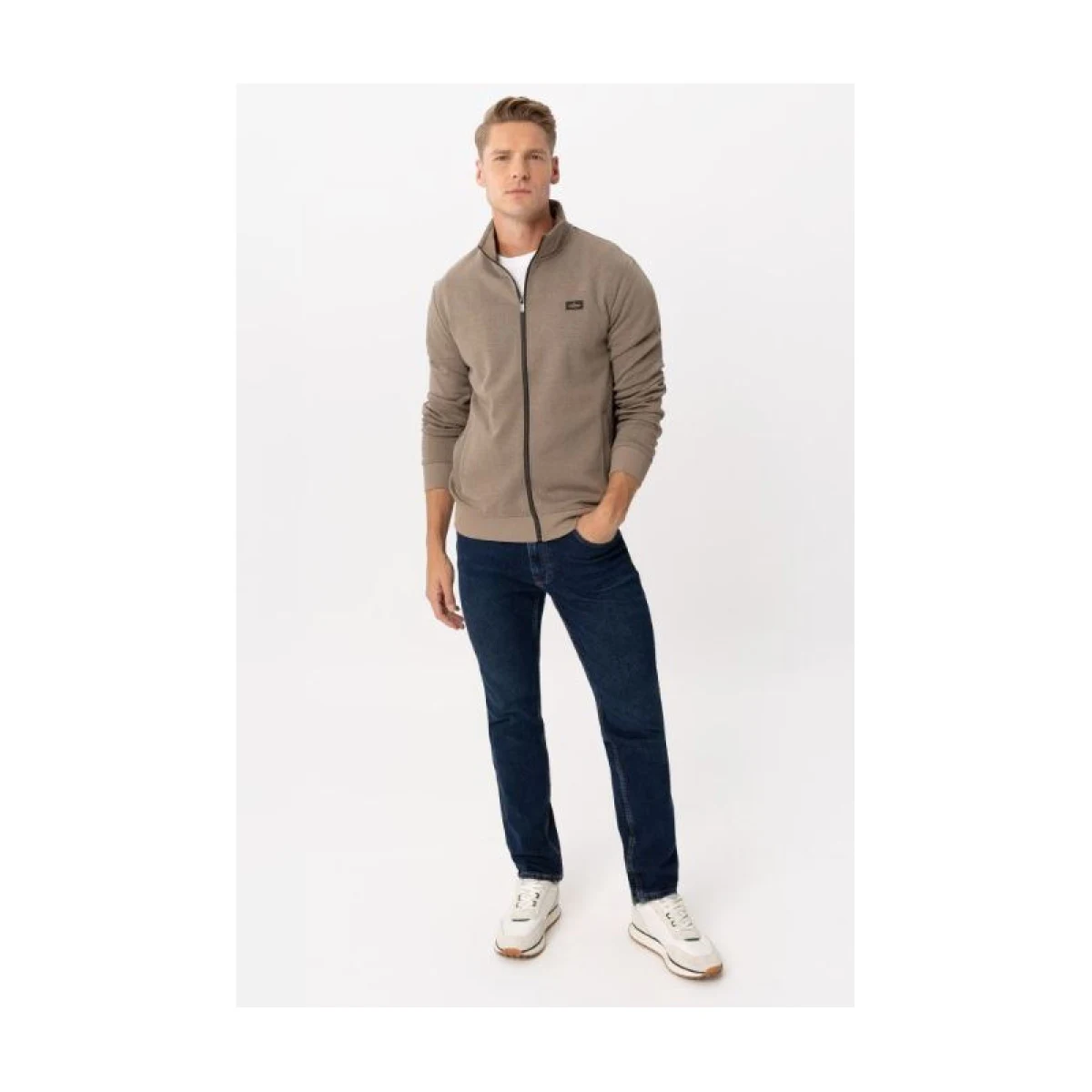 Pánska mikina so zipsom VOLCANO B-WILL-102-BEIGE · záber 4