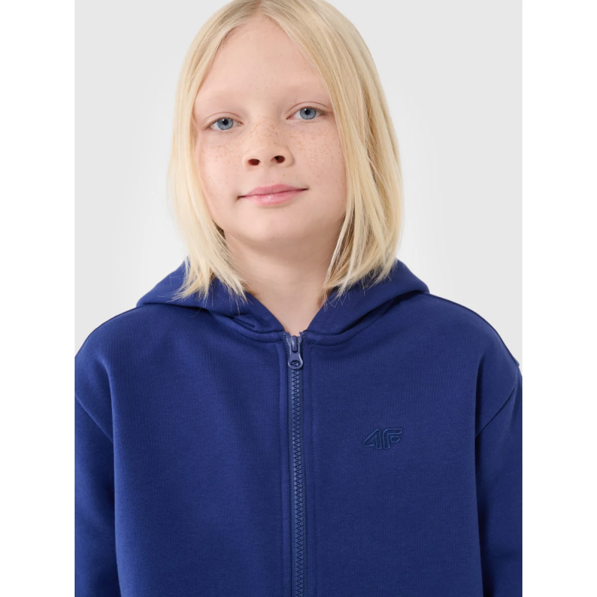 Chlapecká mikina se zipem 4F JUNIOR SWEATSHIRT-JWSS25TSWSM1851-36S-BLUE · záber 4