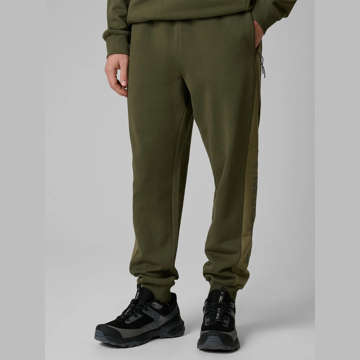 Pánské teplákové jogger kalhoty - khaki · záber 2