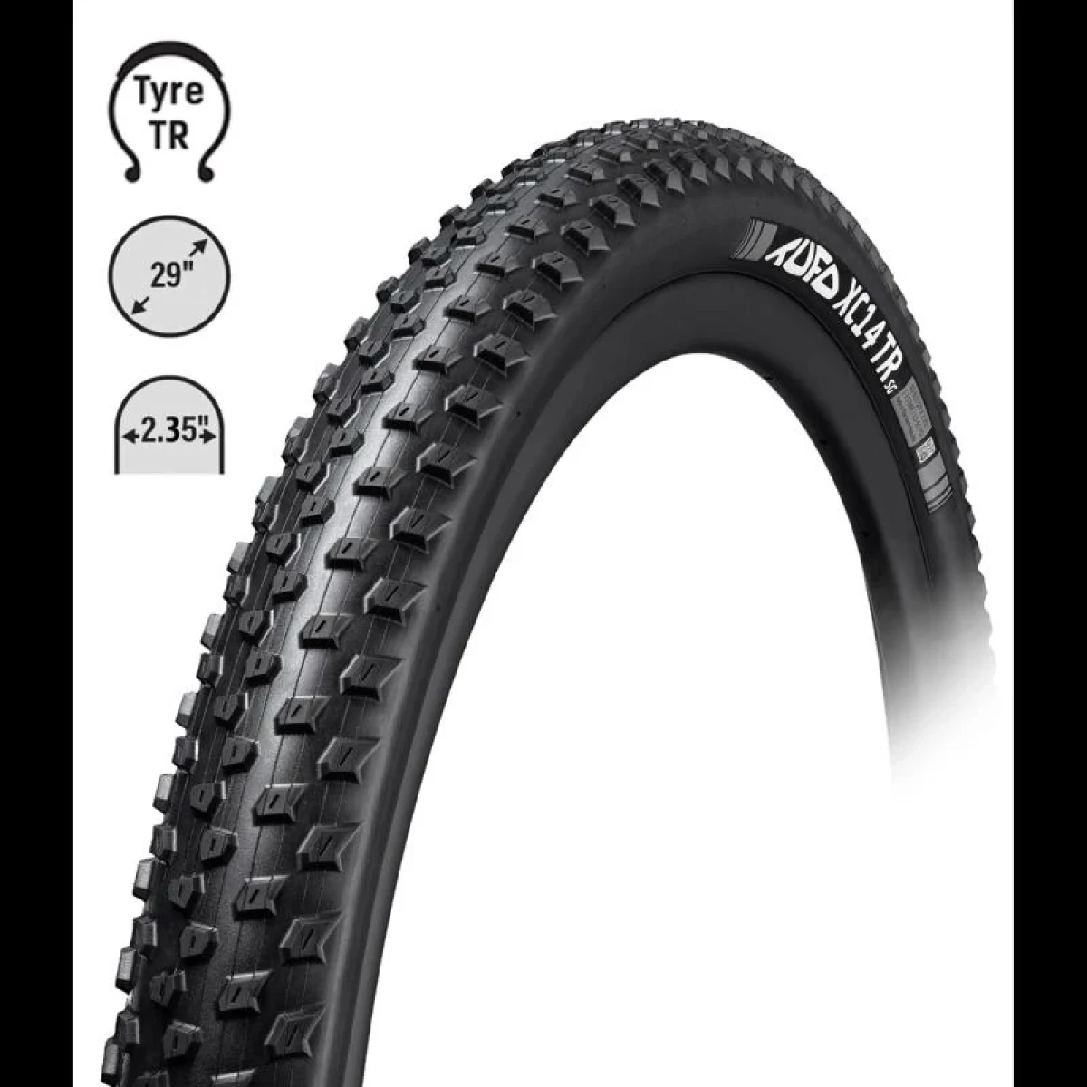 TUFO Plášť MTB XC14 TR E-25 29" x2,35,kvl,bezd.črn. · záber 1