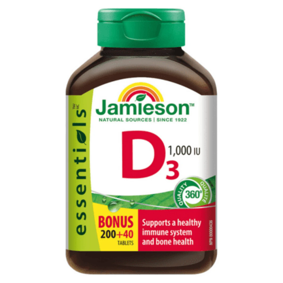 JAMIESON Vitamín D3 1000 IU 200 + 40 tabliet ZADARMO · záber 1