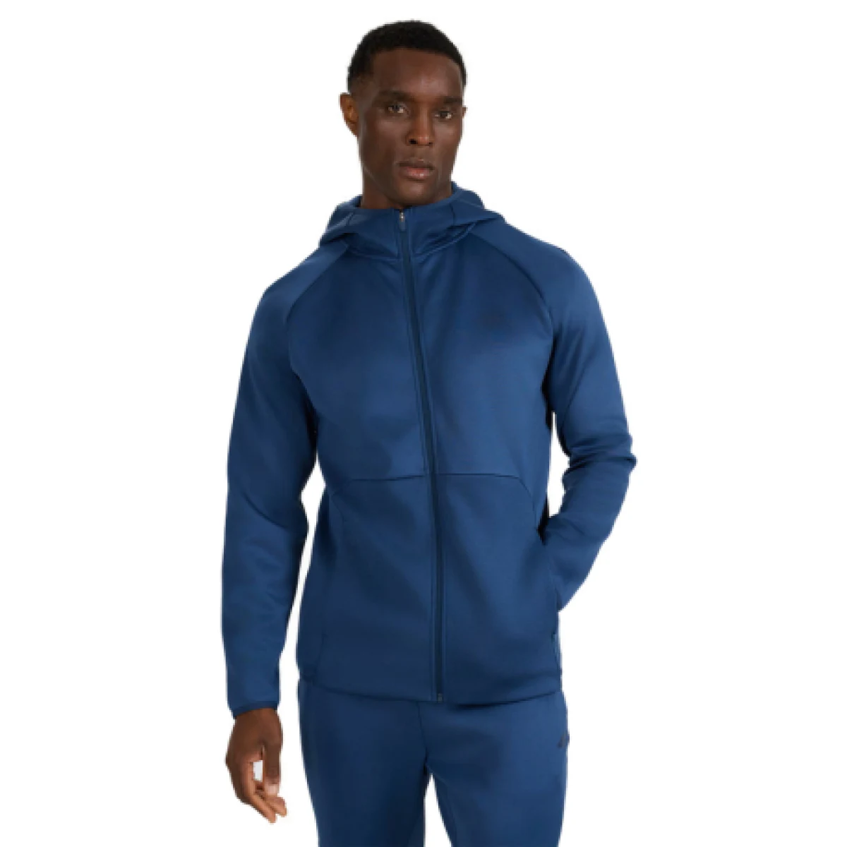 Pánská zateplená tréninková mikina se zipem 4F SWEATSHIRT FNK M560-WAW25TFSWM560-32S-DENIM · záber 1