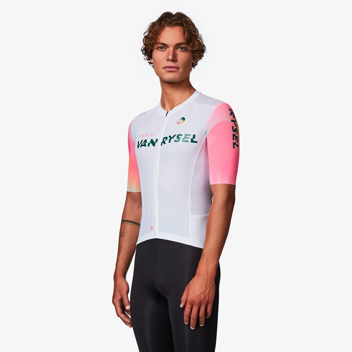 VAN RYSEL Unisex cyklistický dres RCR-R 2 Team krátky rukáv biely 2XL · záber 2
