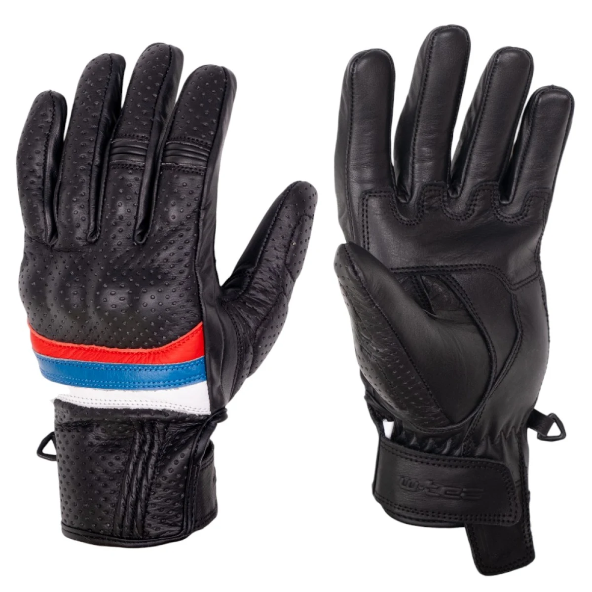 Letné kožené moto rukavice W-TEC Laudero Farba čierna, · záber 2
