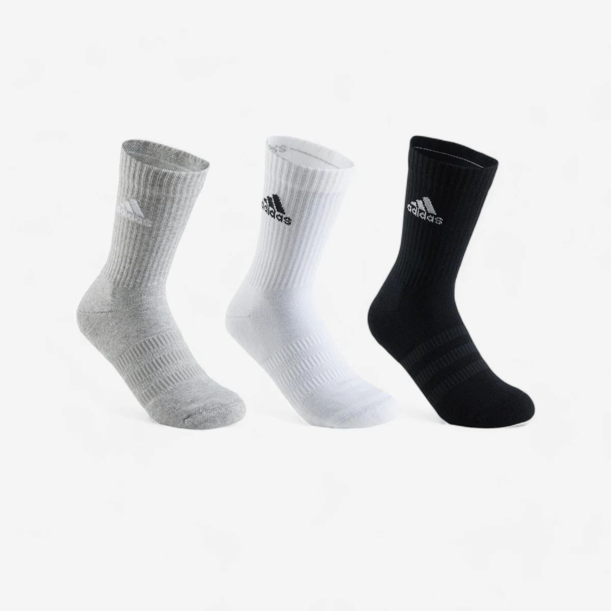 ADIDAS Športové ponožky vysoké 3 páry sivé, biele, čierne 40-42 · záber 1