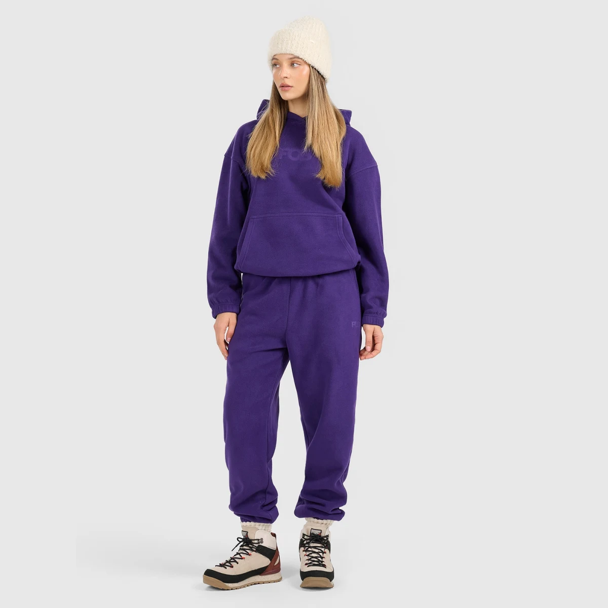 Fleece loose s kapucí dámský - fialový · záber 2