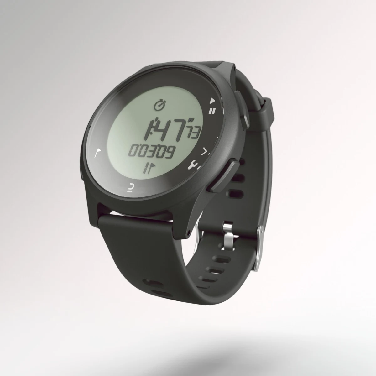 DECATHLON Bežecké hodinky so stopkami W100 čierne bez · záber 2