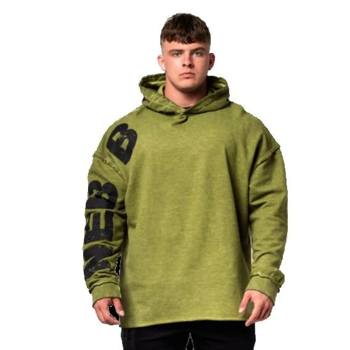 Nebbia Washed-off Oversized mikina s kapucí NO BS 371 - Velikost: M | Barva: Zelená · záber 1