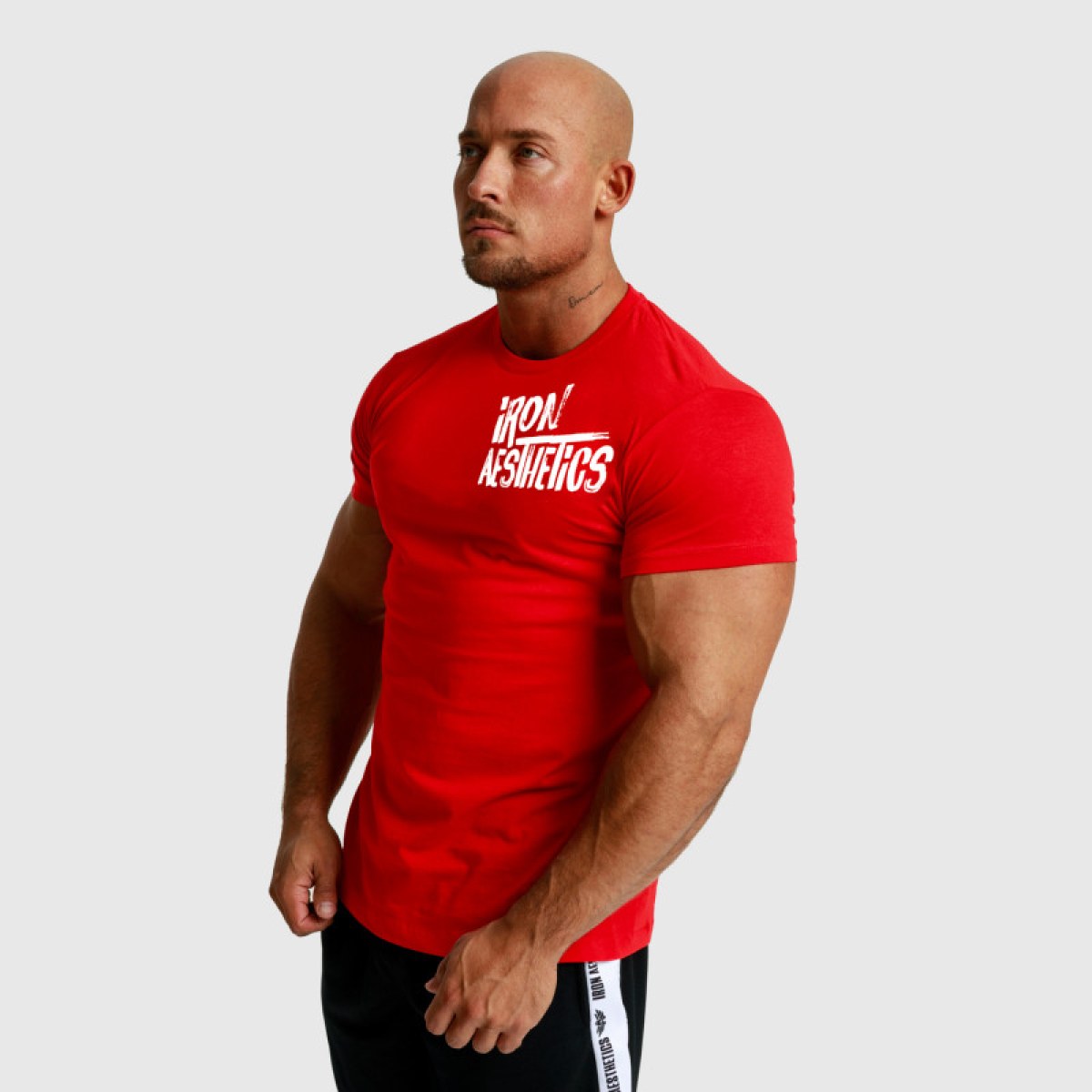 Pánske fitness tričko Iron Aesthetics Splash, červené · záber 2