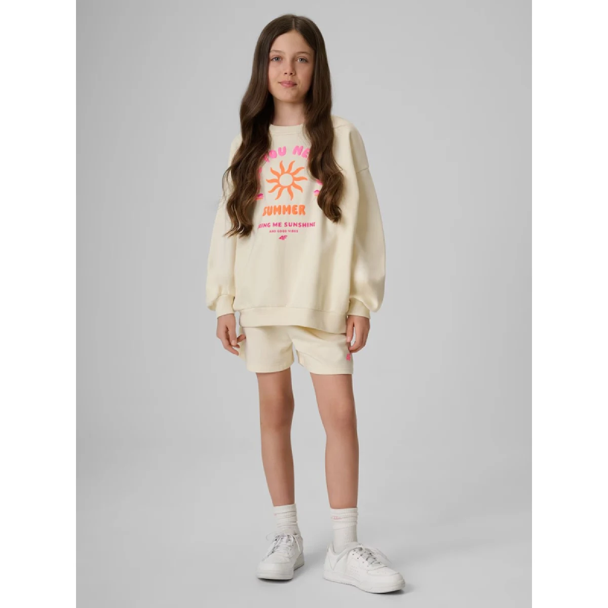 Dívčí kraťasy 4F JUNIOR SHORTS CAS F769-11S-OFF WHITE · záber 4