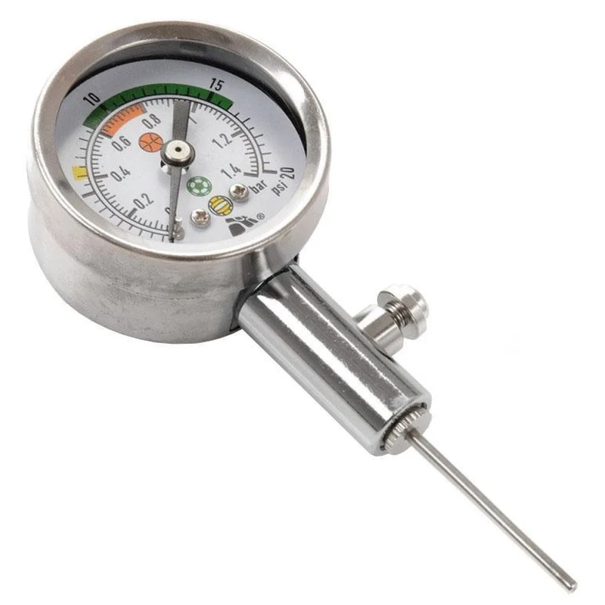 Měřič tlaku míčů - budík chrom HS001 · záber 1