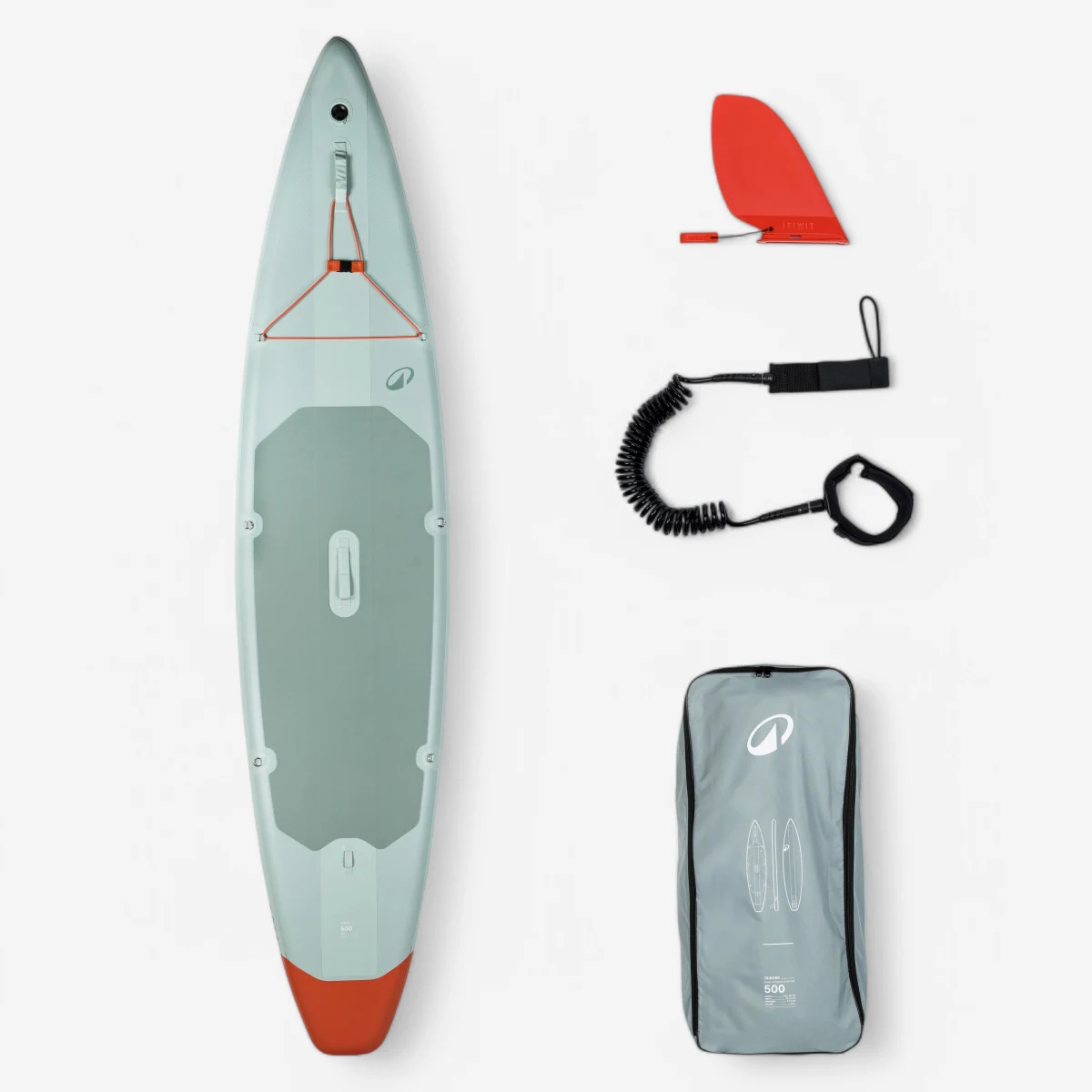 DECATHLON Jednokomorový nafukovací paddleboard SET Exploration 12'6 (do 140 kg) zelený bez · záber 1