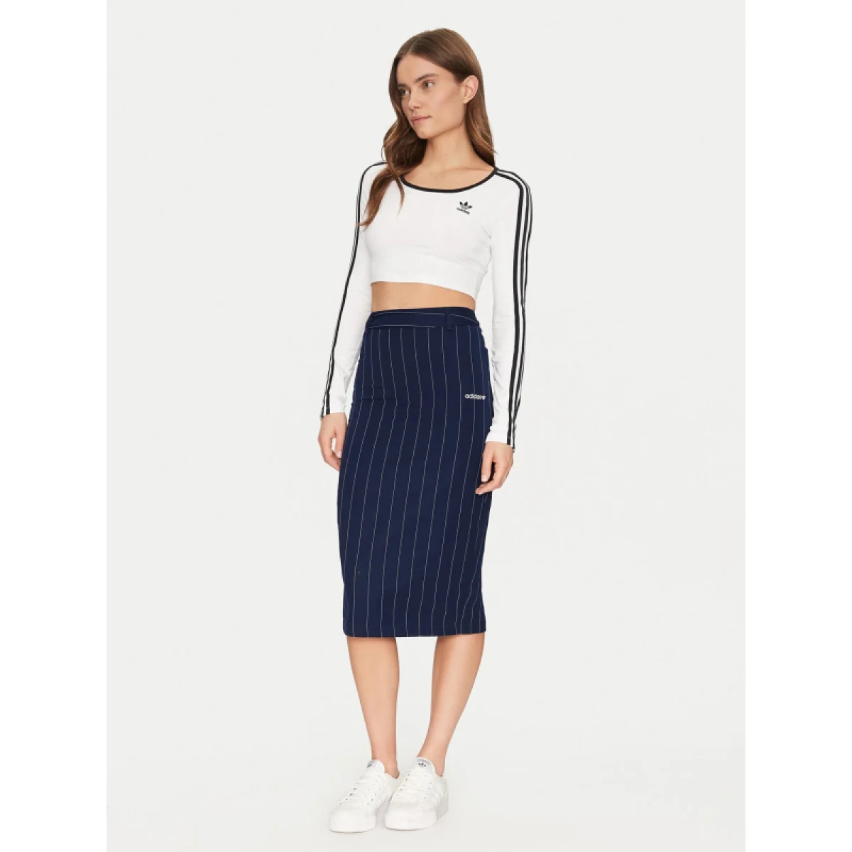 Dámské tričko s dlouhým rukávem ADIDAS ORIGINALS 3S LS CROP-WHITE · záber 4