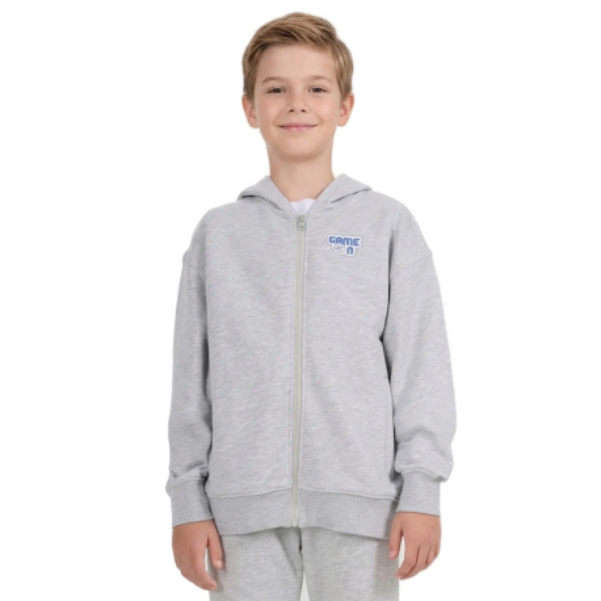 Chlapčenská mikina so zipsom 4F JUNIOR SWEATSHIRT M2326-25M-GREY MELANGE · záber 1